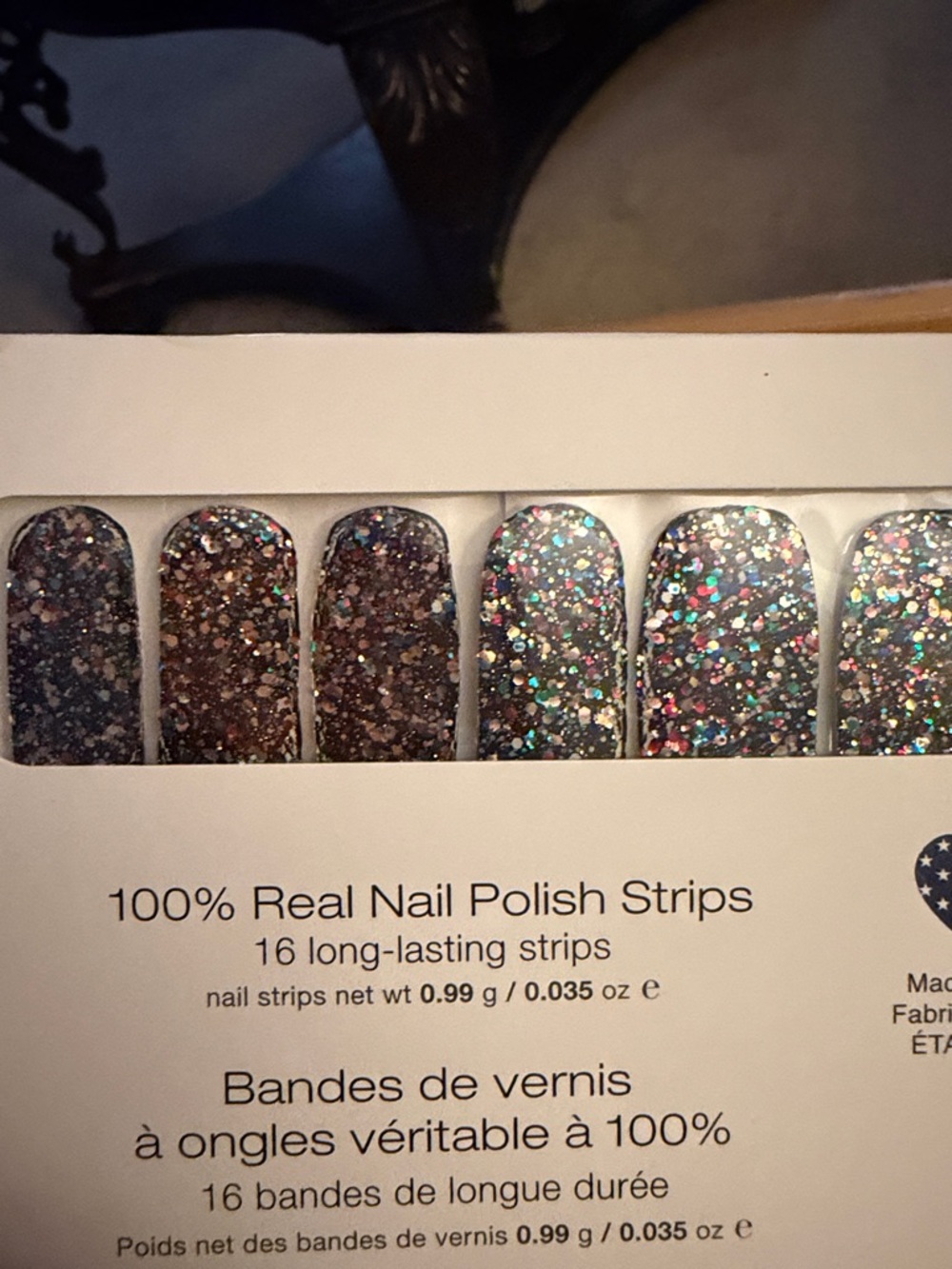 Color Street Nail Strips - Olive Green and Navy Blue Glitter Mix - Picture 2 of 3